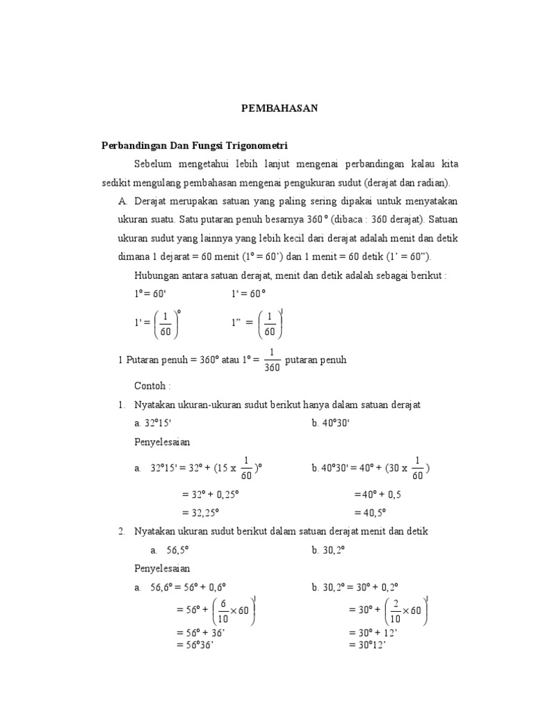 307 Makalah Perbandingan Dan Fungsi Trigonometri