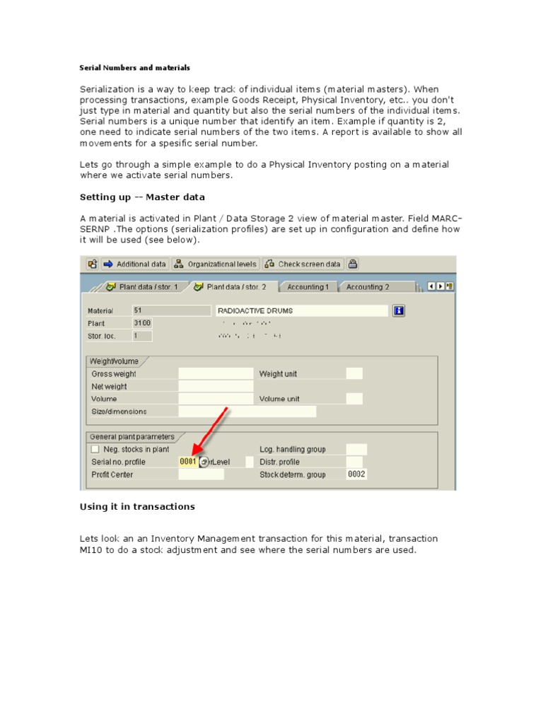 Serial Number Management in SAP | PDF