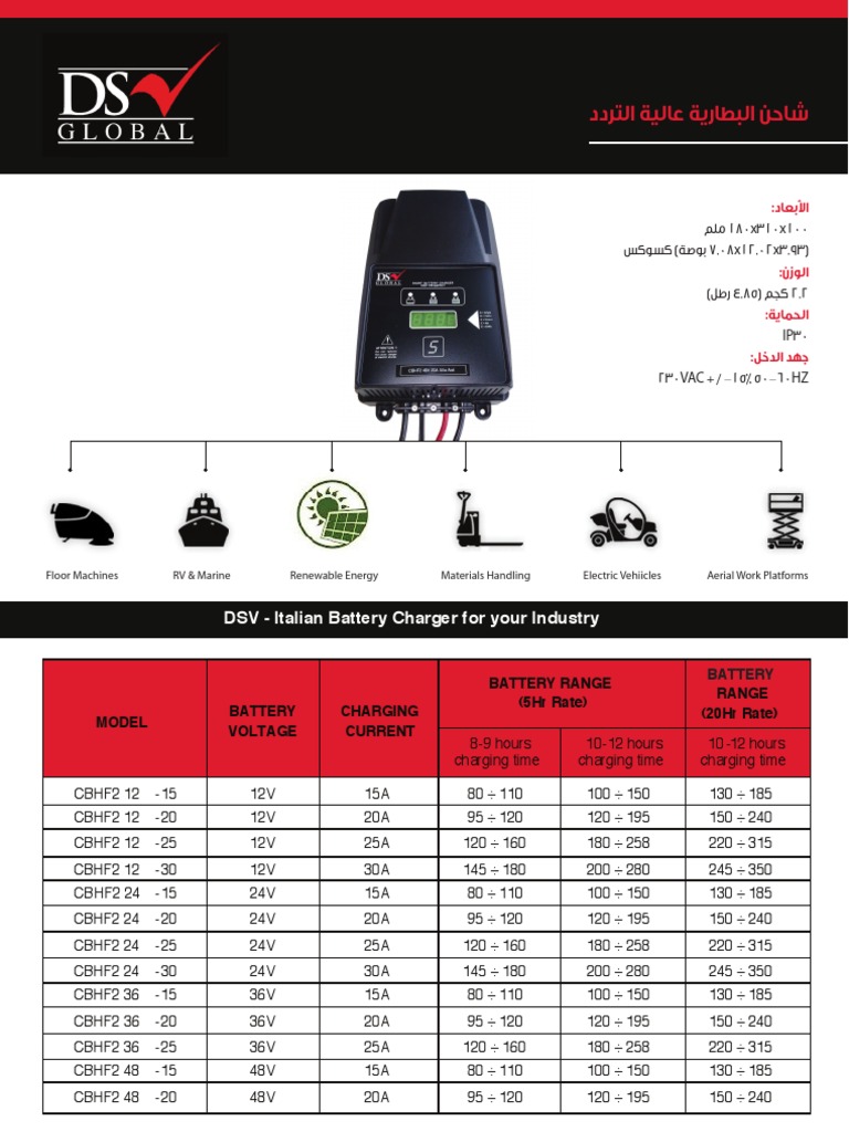 Italian Battery Charger Specifications | PDF | Battery Charger ...
