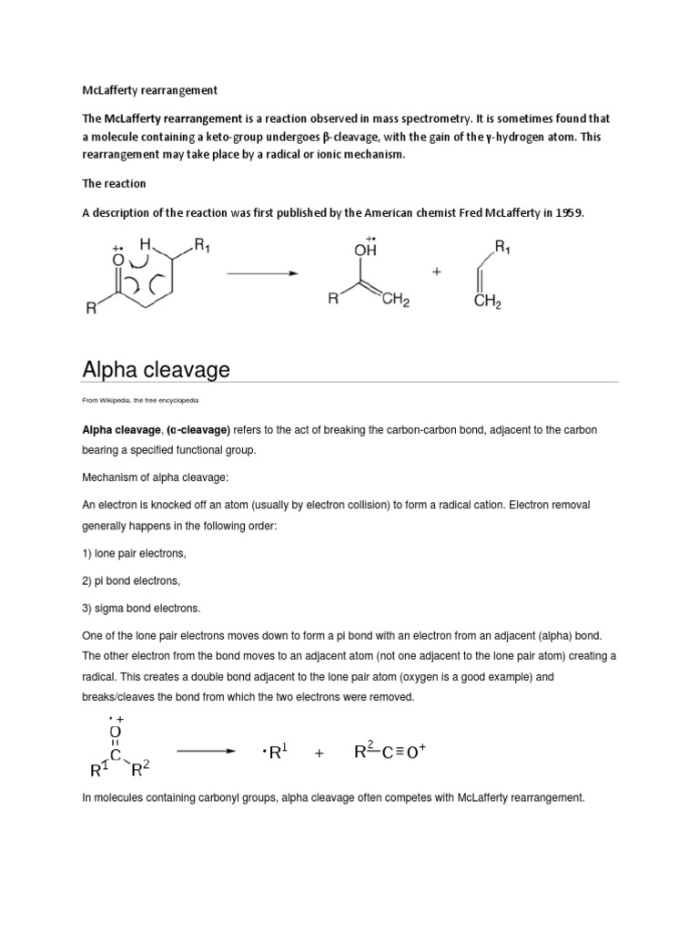 McLafferty Rearrangement in Mass Spec | PDF