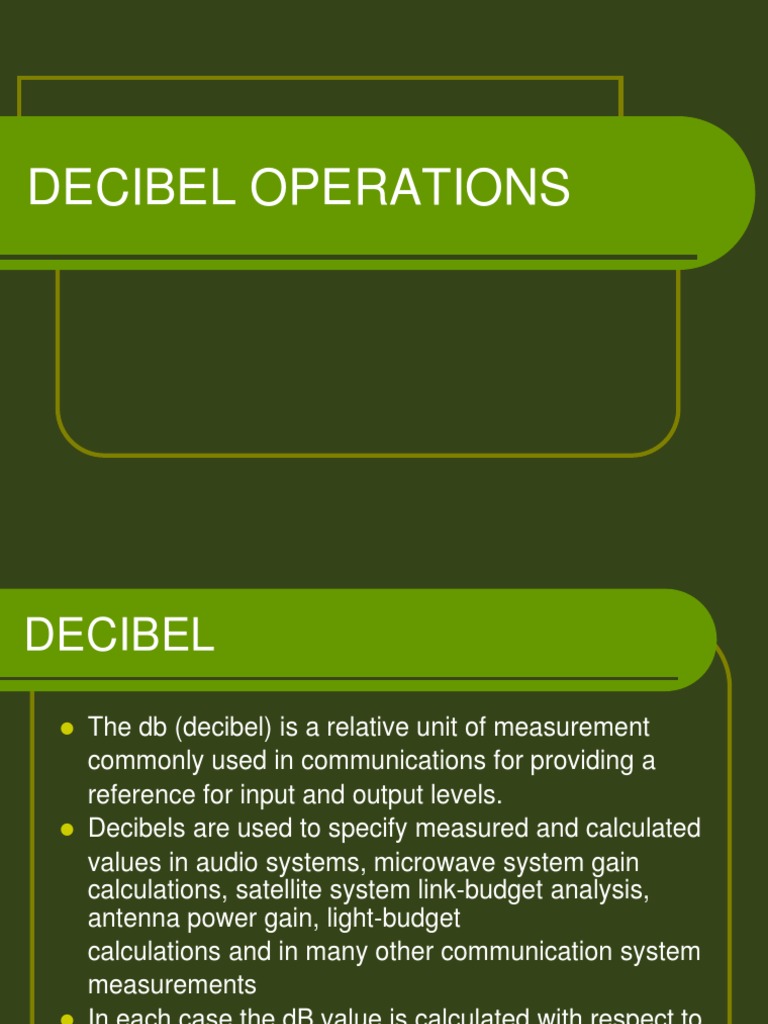 Decibel Operations | PDF | Decibel | Antenna (Radio)
