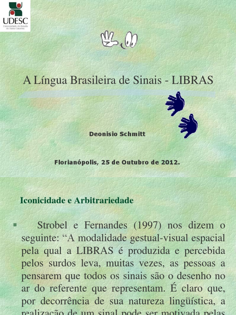 Iconicidade e Arbitrariedade na LIBRAS | PDF | Estudos de Línguas ...