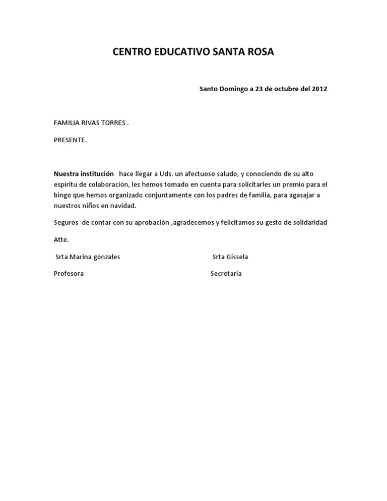 Modelo De Solicitud Para Pedir Regalos De Navidad