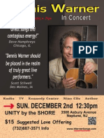 Dennis Warner: Hurricane Sandy Aftermath Healing Concert 12/2/12 - Unity by The Shore, Neptune, NJ