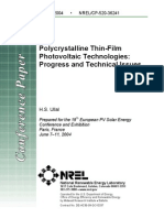Polycrystalline Thin-Film Photovoltaic Technologies: Progress and Technical Issues