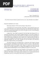 Circular  on the Feast of Our lady of Miraculous Medal 2012 (English)