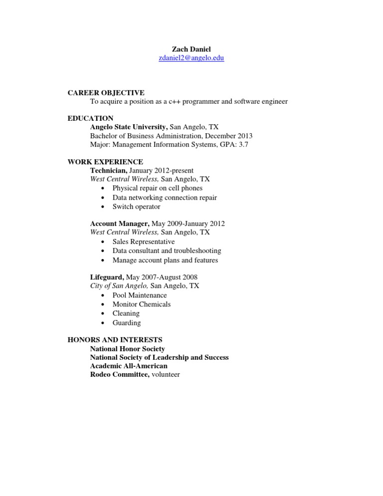 C++ Programmer Job Resume | PDF | Career & Growth