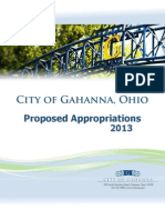 City of Gahanna 2013 Proposed Appropriations