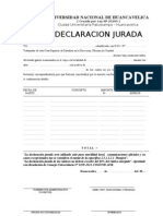 Formato Declaracion Jurada 2012