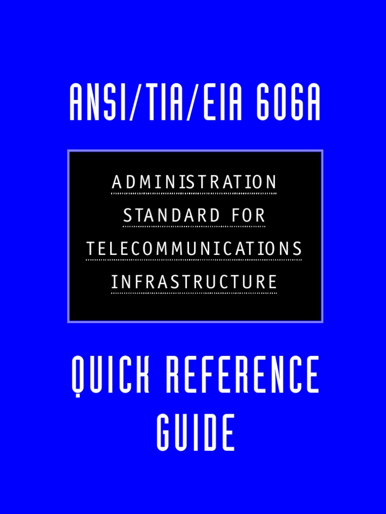 TIA-EIA 606A Estandares Q Rigen La Administ - Etiquetado | PDF