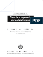 W. CALLISTER Introduccion A La Ciencia de Los Materiales PDF