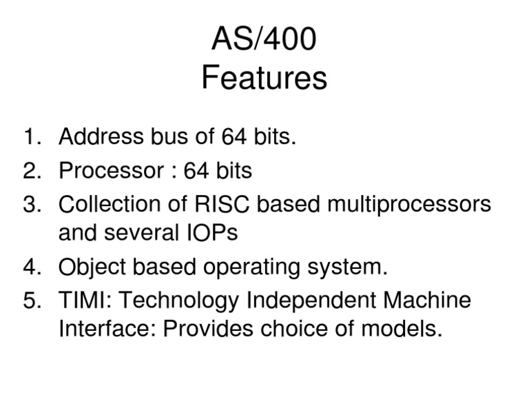 AS/400 System Features Overview | PDF | Computers