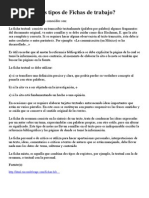 Cuáles Son Los Tipos de Fichas de Trabajo