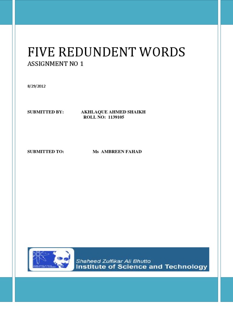 Redundant Words List and Analysis | PDF