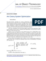 Ant Colony System Optimization: Ournal OF Bject Echnology