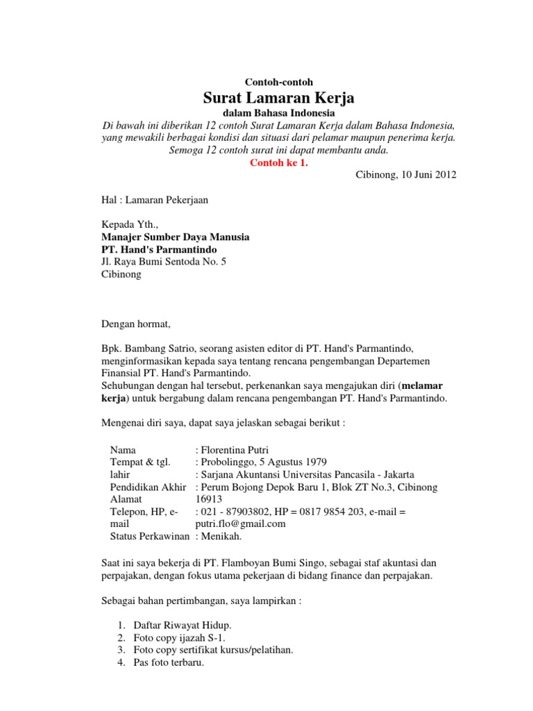 50 Contoh Surat Lamaran Kerja Editor Berbagi Resep