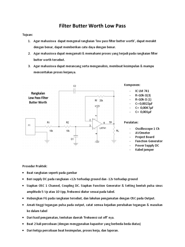Filter Low Pass Butter Worth | PDF