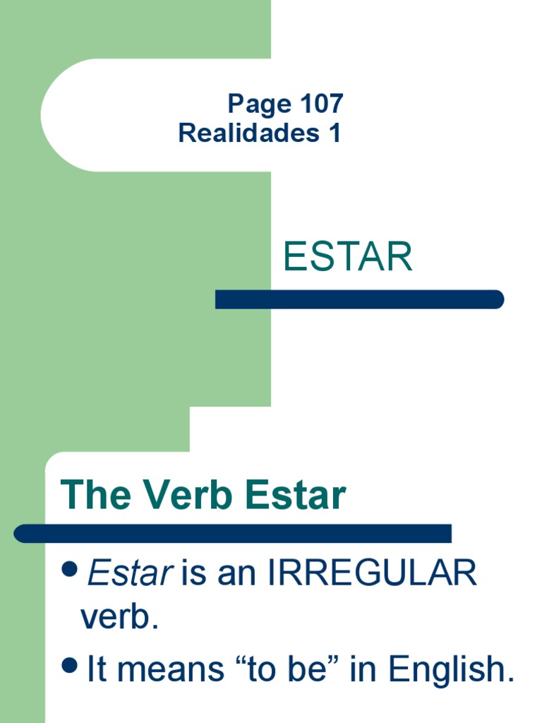Verb Estar | PDF