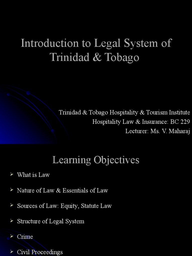 Introduction to Legal System of Trinidad and Tobago Precedent