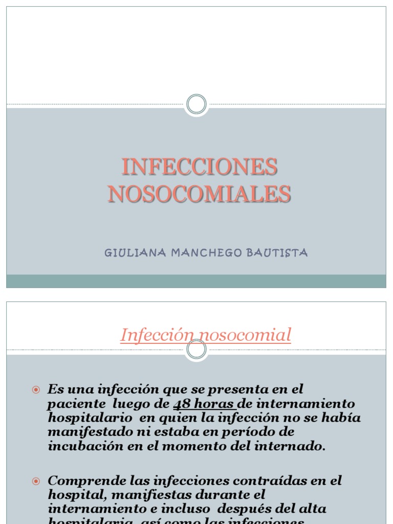 Infecciones Nosocomiales Pdf Neumonía Herida