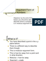 5 Modulus-Argument Form of Complex Numbers