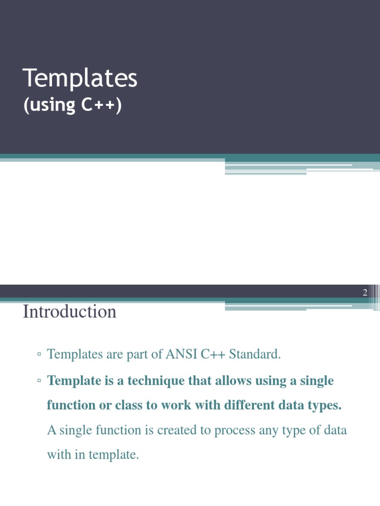 Templates C++ PDF Parameter Programming) C++