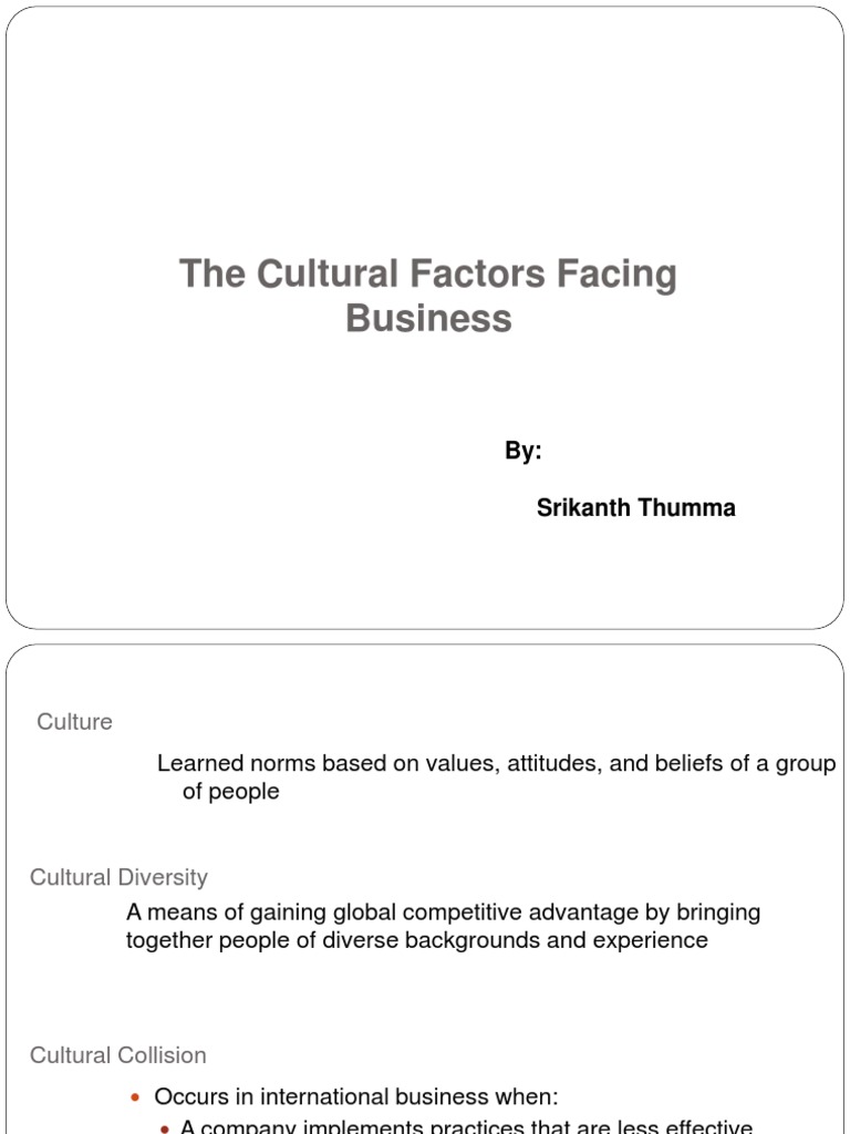 Cultural Factors in International Business | PDF | Value (Ethics ...