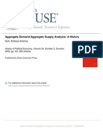 Aggregate Supply Aggregate Demand Analysis A History