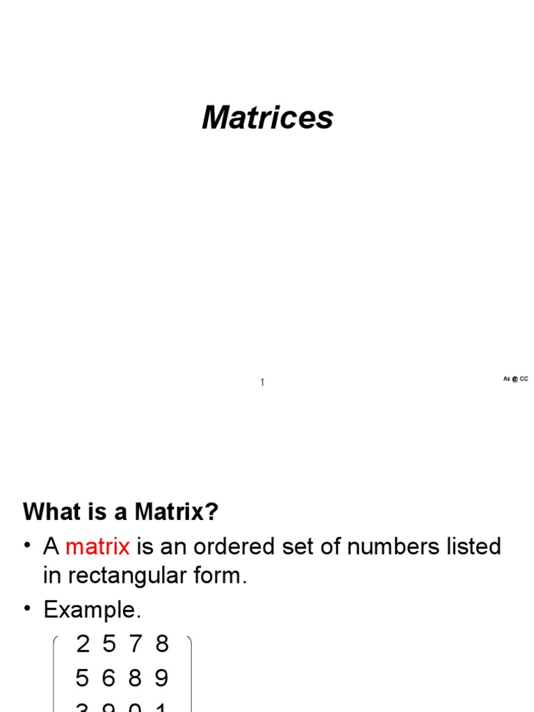 Understanding Matrix Concepts and Operations | PDF | Matrix ...
