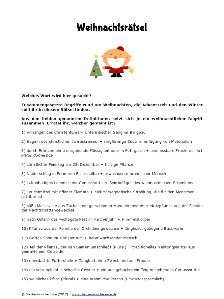 Weihnachtsratsel 24 Unterhaltsame Quizfragen Rund Um Das Weihnachtsfest