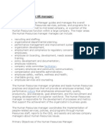 Job Description For HR Manager:: Facilitation