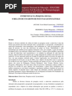 Entrevistas Na Pesquisa Social - o Relato de Um Grupo de Foco Nas Licenciaturas