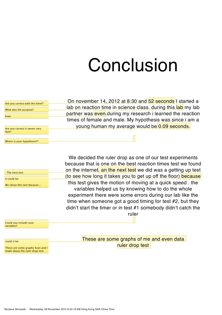 reaction times conclusion edit Experiment Scientific Method