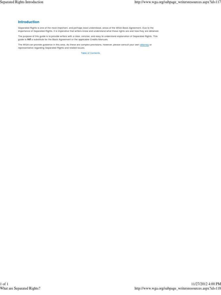 WGA Separation of Rights Provisions | PDF | Screenplay | Arbitration