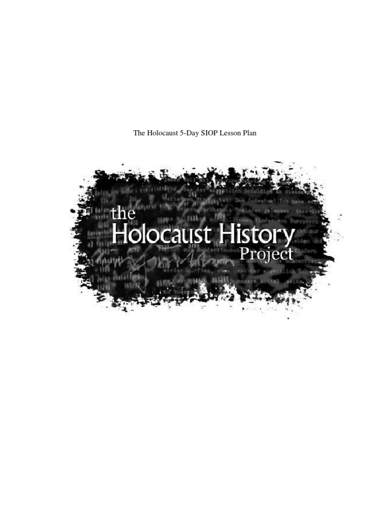 5-Day Holocaust Lesson Plan for 6th Grade | PDF | Lesson Plan | The ...