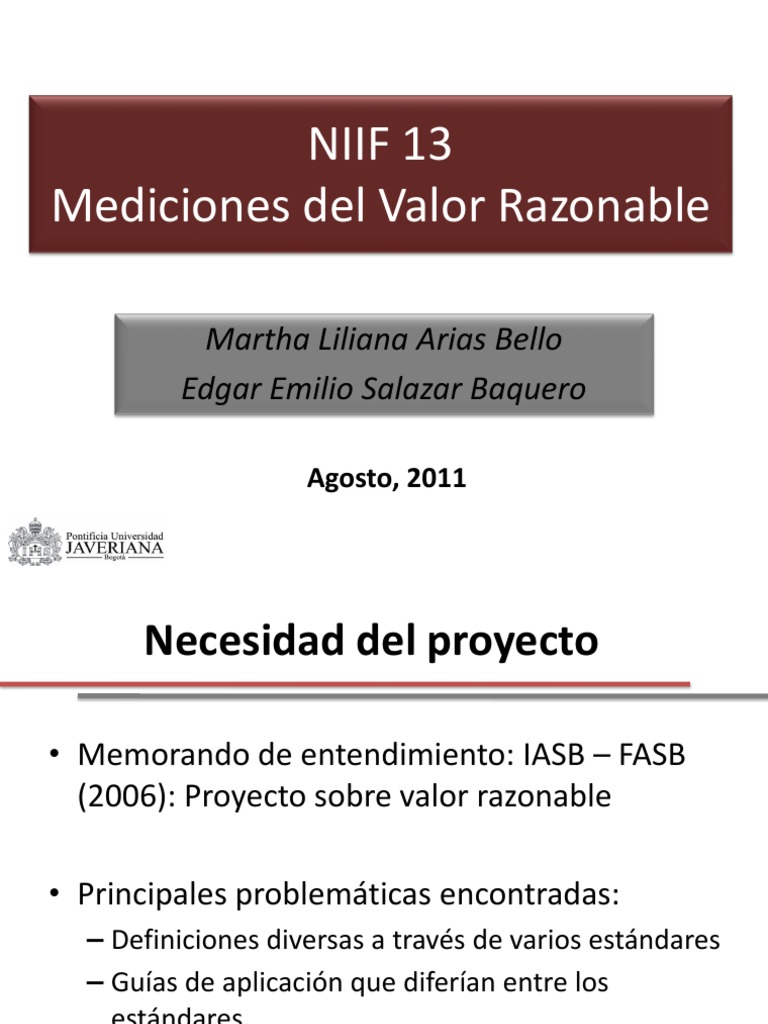 Medicion Valor Razonable | PDF | normas internacionales de INFORMACION ...