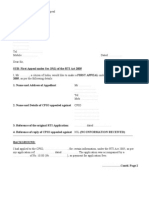 RTI First Appeal Format/Template