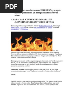 Ayat Khusus Penghancur Jin