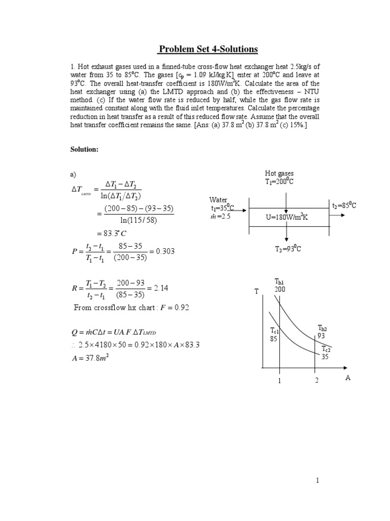 Me3122e Tutorial Solution 4 Heat Exchanger Heat Transfer