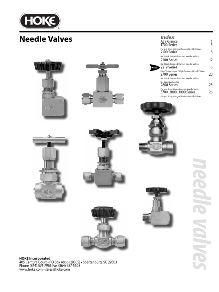 Hoke needle valves Válvula Acero inoxidable