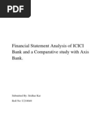 Financial Statement Analysis of ICICI Bank and A Comparative Study With Axis Bank