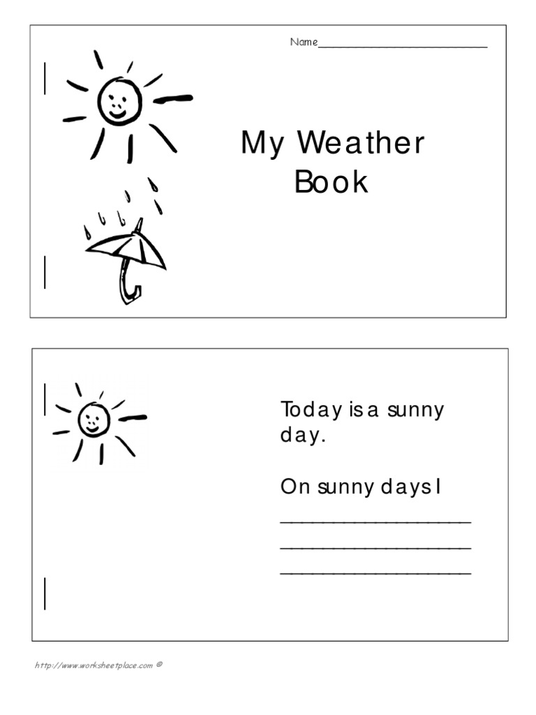 My Weather Book: Today Is A Sunny Day. On Sunny Days I | PDF