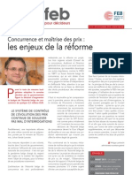 Concurrence et maîtrise des prix : les enjeux de la réforme, Infor FEB 37, 29 novembre 2012