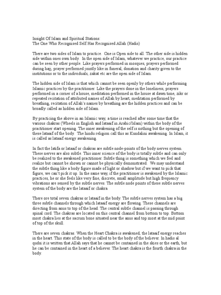Chakras and Spirituality in Islam | PDF | Chakra | Sufism