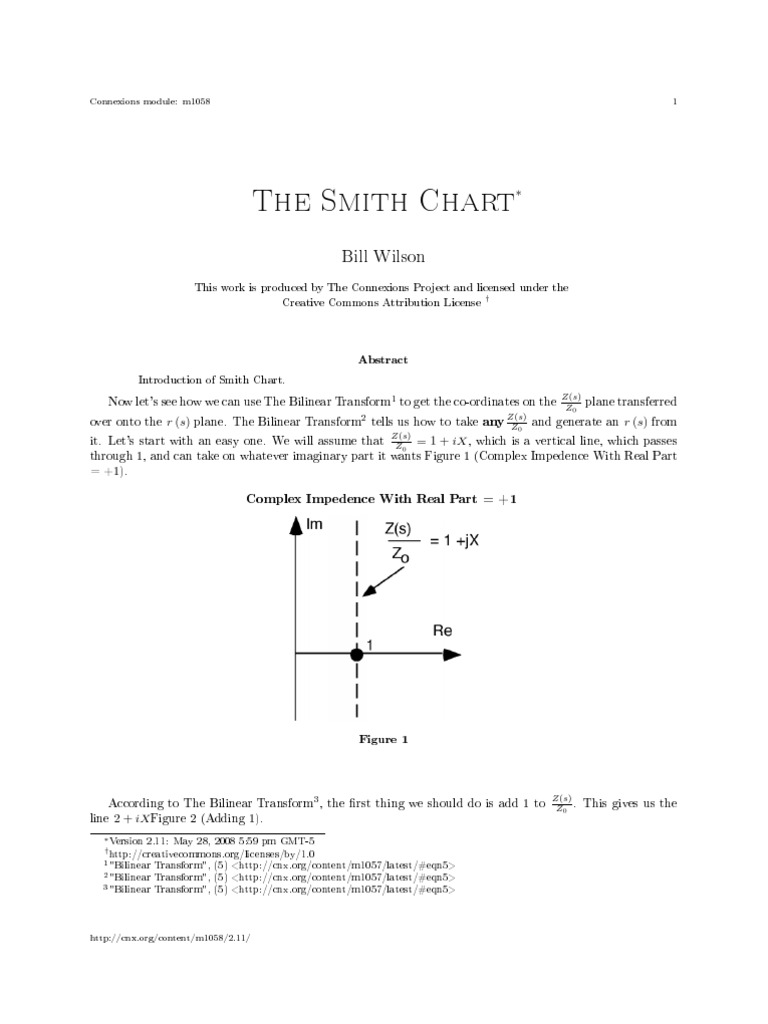 The Smith Chart: Bill Wilson | PDF | Complex Number | Cartesian ...