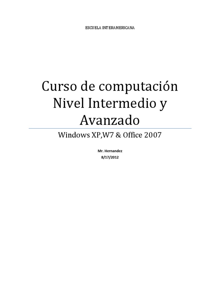 Curso De Computación Nivel Intermedio Pdf Microsoft Powerpoint