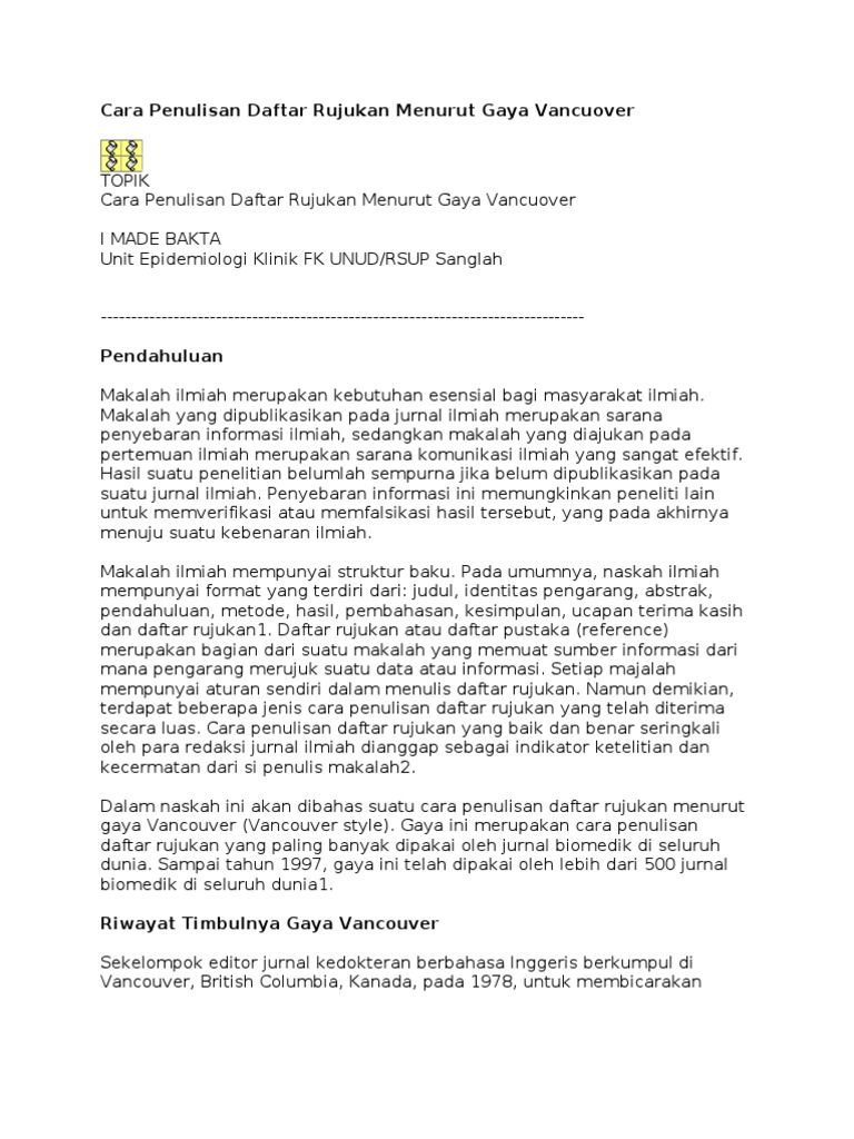 Daftar Pustaka Vancouver