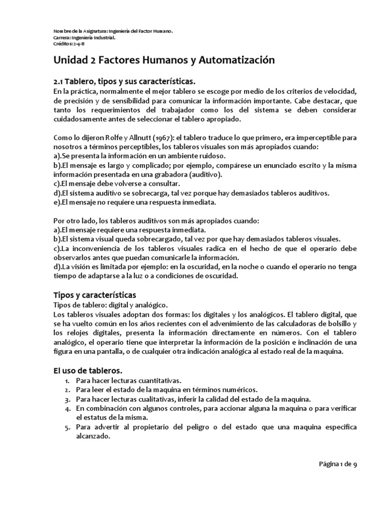 Factores humanos en el diseño de tableros y controles | PDF ...