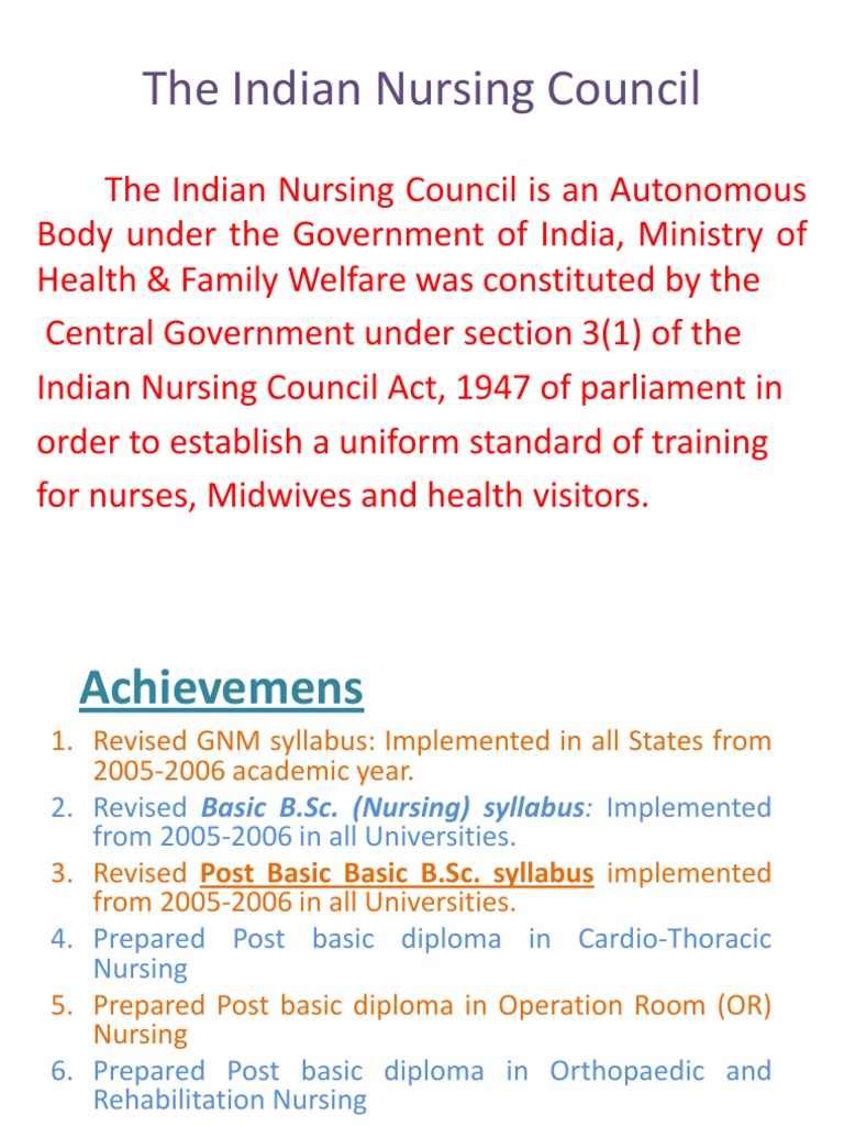 indian nursing council phd research topics