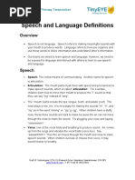 Download TinyEYE Speech and Language Definitions by TinyEYE Therapy Services SN11477528 doc pdf